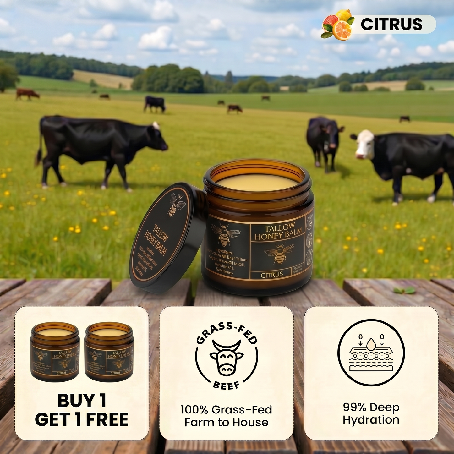 Elvior Organic Tallow Balm – Deep Moisture & Skin Repair