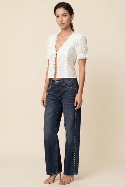 Clementine Lace Tie Top