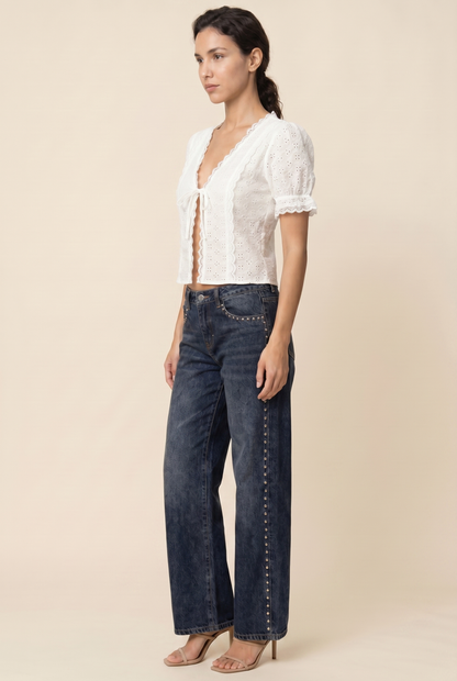 Clementine Lace Tie Top